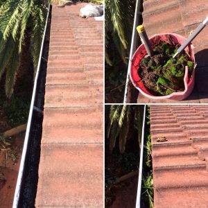 Gutter cleaning by hand