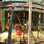 Washing glass awnings