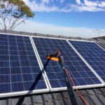 Solar panel washing at East Killara