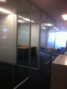 Cleaning partitions at office